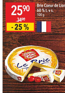 Sýr Brie Coeur de Lion
