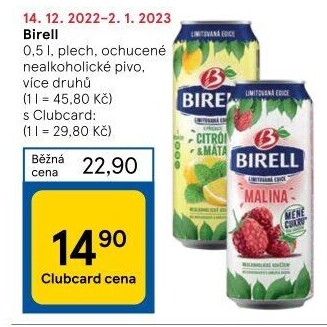 Nealkoholické pivo ochucené Birell