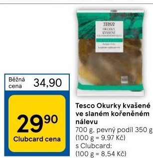 Okurky kvašené Tesco