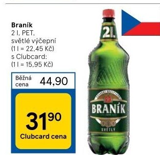 Pivo světlé výčepní 10° Braník