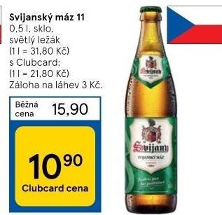 Pivo světlý ležák 11° Svijanský Máz Svijany