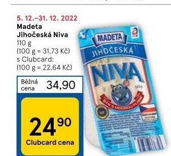Sýr Niva Jihočeská 50% Madeta