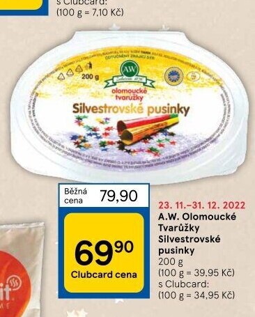 Sýr tvarůžky olomoucké silvestrovské pusinky A.W.
