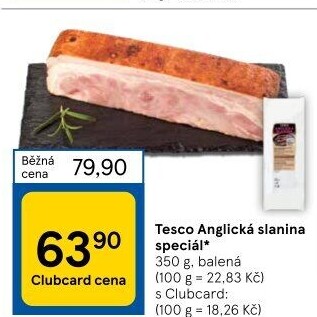 Anglická slanina speciál Tesco