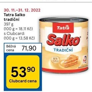 Mléko kondenzované Salko Tatra