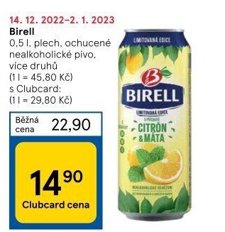 Nealkoholické pivo ochucené Birell