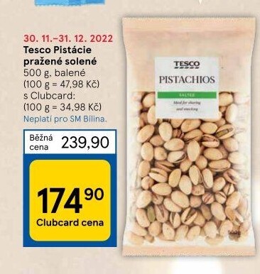 Pražené pistácie Tesco