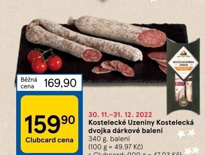 Salámy Vánoční kostelecká dvojka Kostelecké uzeniny