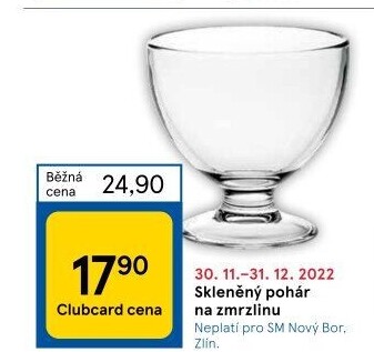 Skleněný pohár na zmrzlinu