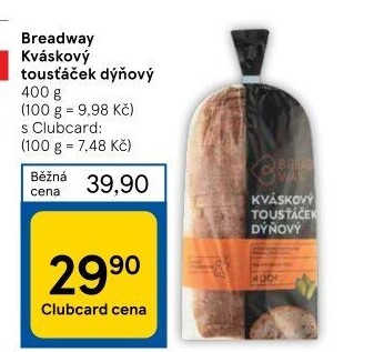 Toustový chléb kváskový dýňový Breadway