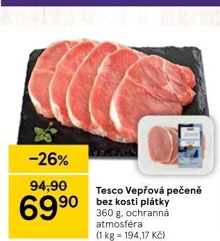 Vepřová pečeně bez kosti Tesco