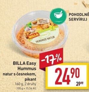 Hummus natur s česnekem Easy Billa