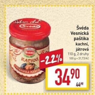 Paštika vesnická kachní Švéda