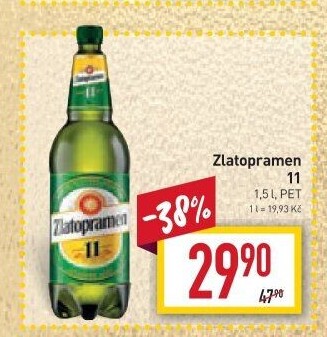 Pivo světlý ležák 11° Zlatopramen