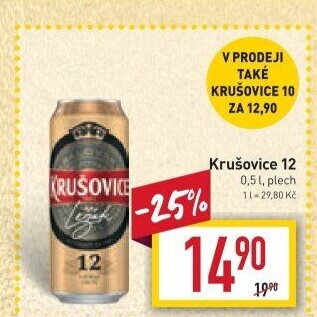 Pivo světlý ležák 12° Krušovice