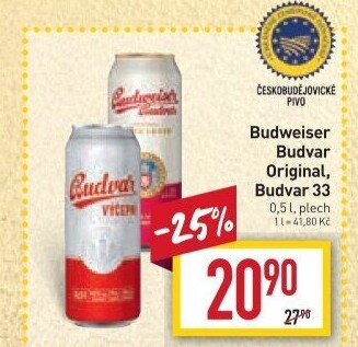 Pivo světlý ležák B: Original Budweiser Budvar