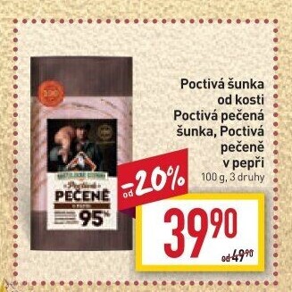 Šunka od kosti poctivá nejvyšší jakosti Kostelecké uzeniny