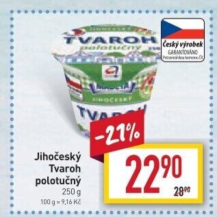 Tvaroh polotučný Jihočeský Madeta