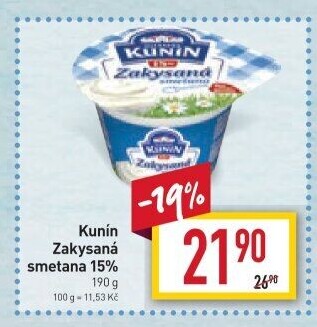Zakysaná smetana Kunín 15%