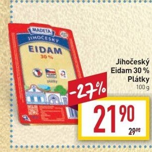 Sýr Eidam Jihočeský 30% Madeta