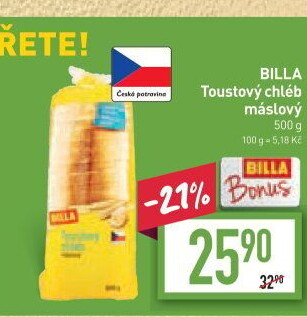 Toustový chléb Billa