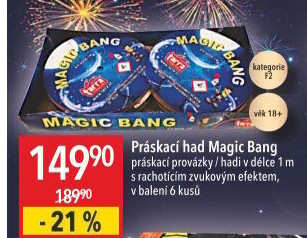 Práskací had Magic Bang Tarra