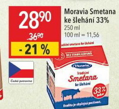 Smetana ke šlehání 33% Moravia