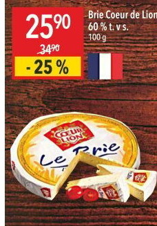 Sýr Brie Coeur de Lion