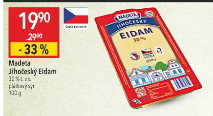 Sýr Eidam Jihočeský 30% Madeta