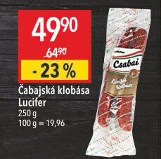Čabajská klobása Lucifer Csabahús