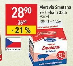 Smetana ke šlehání 33% Moravia