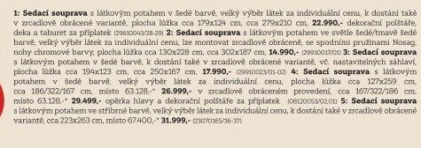 SEDACÍ SOUPRAVA