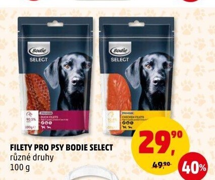 Pamlsky pro psy filety Bodie Select