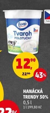 Tvaroh polotučný Boni