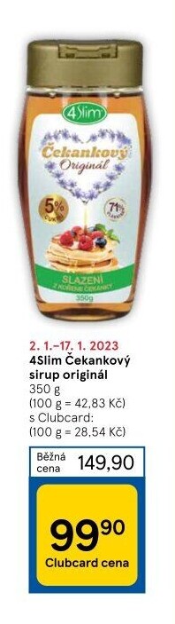 Čekankový sirup 4Slim