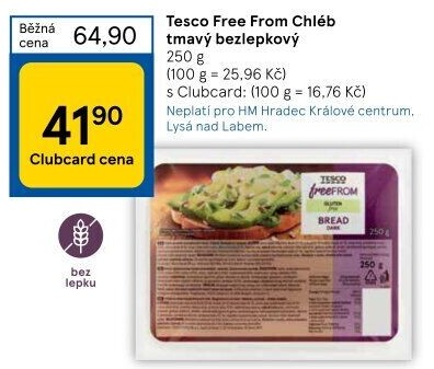 Chléb bez lepku Tesco Free From