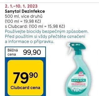 Dezinfekční čističe Sanytol