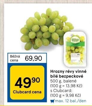 Hrozny bílé bezsemenné The Grower'