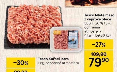 Maso mleté vepřové z plece Tesco