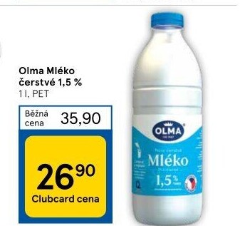 Mléko čerstvé Olma - 1,5% polotučné