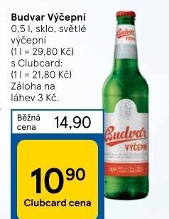 Pivo světlé výčepní Budweiser Budvar