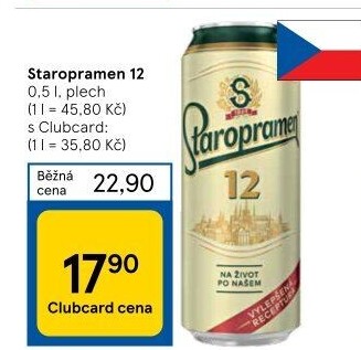 Pivo světlý ležák 12° Staropramen