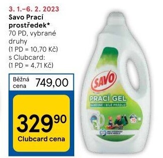 Prací prostředky bez chloru Savo
