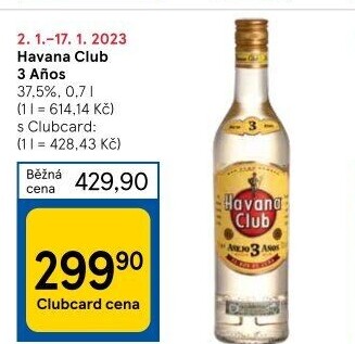 Rum kubánský bílý Aňejo 3 Anos Havana club