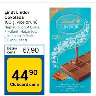 Čokoláda Lindor Lindt