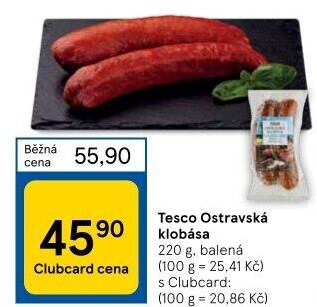 Ostravská klobása Tesco