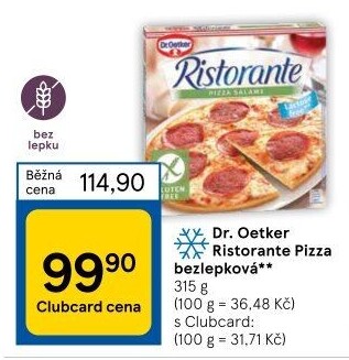 Pizza mražená bez lepku Ristorante Dr. Oetker
