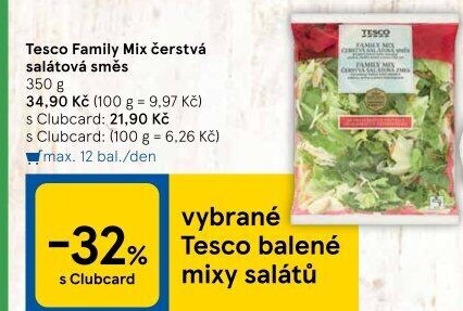 Salát Family mix Tesco