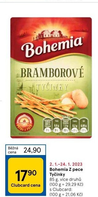 Tyčinky Z pece Bohemia Chips