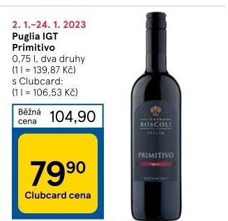 Víno Primitivo IGT Puglia